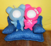 Casal Ursinho Sofa Azul Minime Brasil®